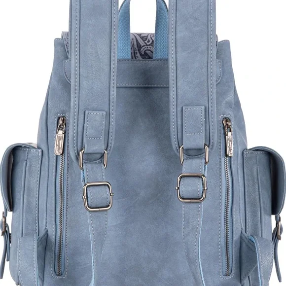 Wrangler Vintage Floral Tooled Backpack - Blue Jean - Picture 6 of 6
